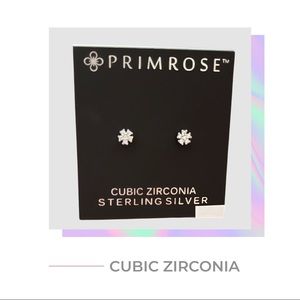 Primrose Sterling Silver Cubic Zirconia Stud Earrings